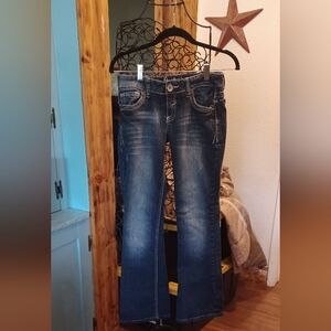 Amethyst Jeans Dark Blue Flare Leg